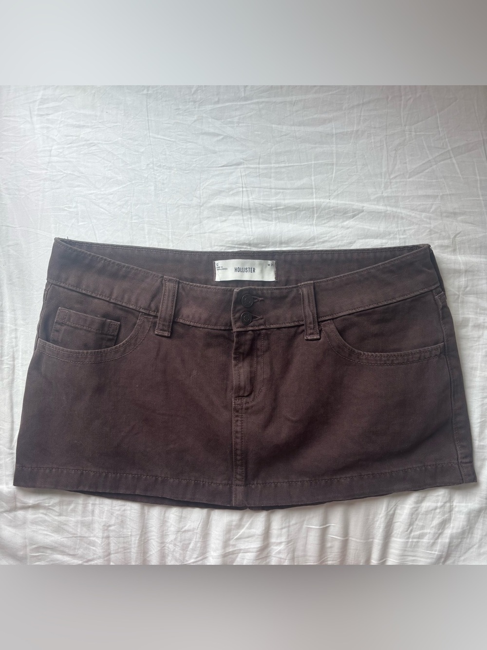 Hollister Brown Denim Mini Skirt